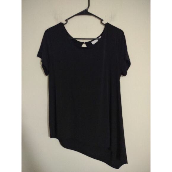 Chico's Tops - Chico's Black Asymmetrical Slinky Blouse Size Medium